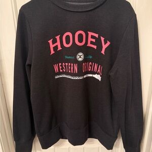 Hooey Black Crew Neck Sweater with Pink Accents